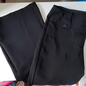 Black pinstripe dress pants with slight flare